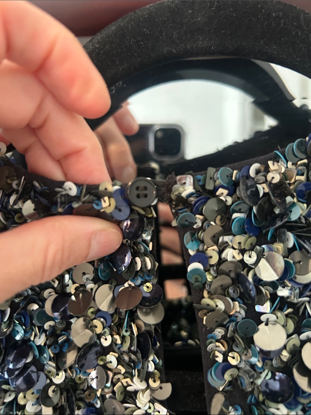 Haute Hippie Sequin Top - Black & Silver - Picture 6 of 7